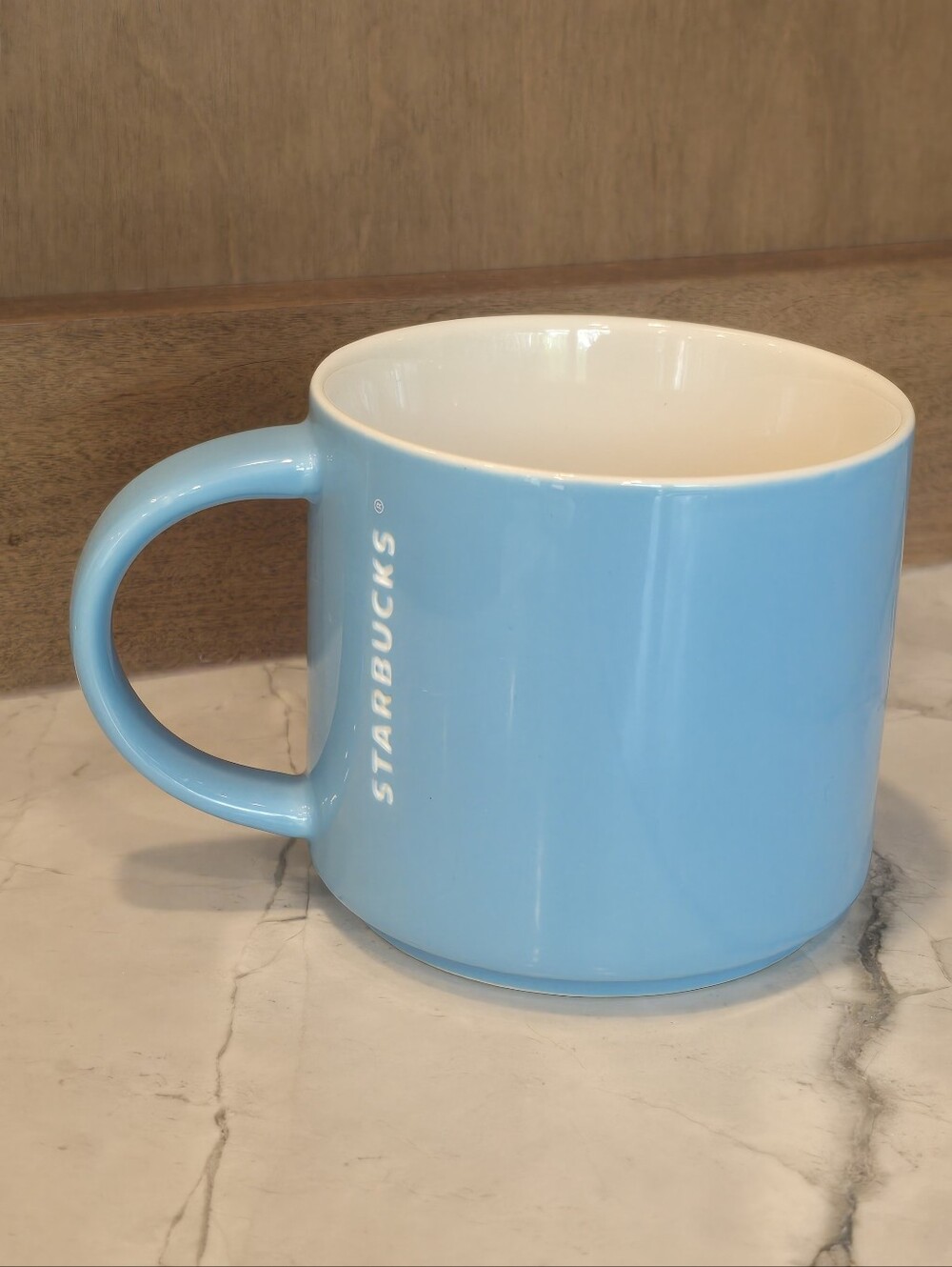 Starbucks Coffee Stackable Mug w/ Etched Logo 14 Oz Blue Cup Colorful Pop Art